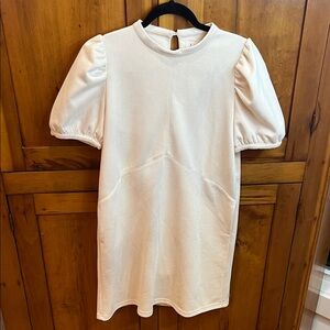 THML Winter White Puff Sleeve Mini Dress